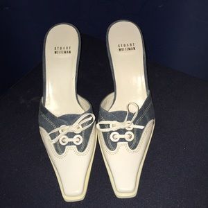 Stuart Weitzman Denim Mules Size 7 1/2